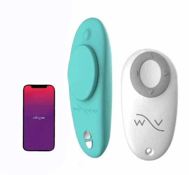 Клиторальный вибратор We-Vibe Moxie в трусики с пультом ДУ, бирюзовый