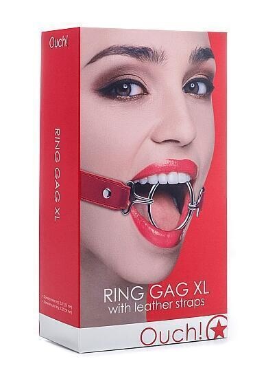 Кляп-кольцо (кляп-рамка) Shots Ring Gag XL, красный