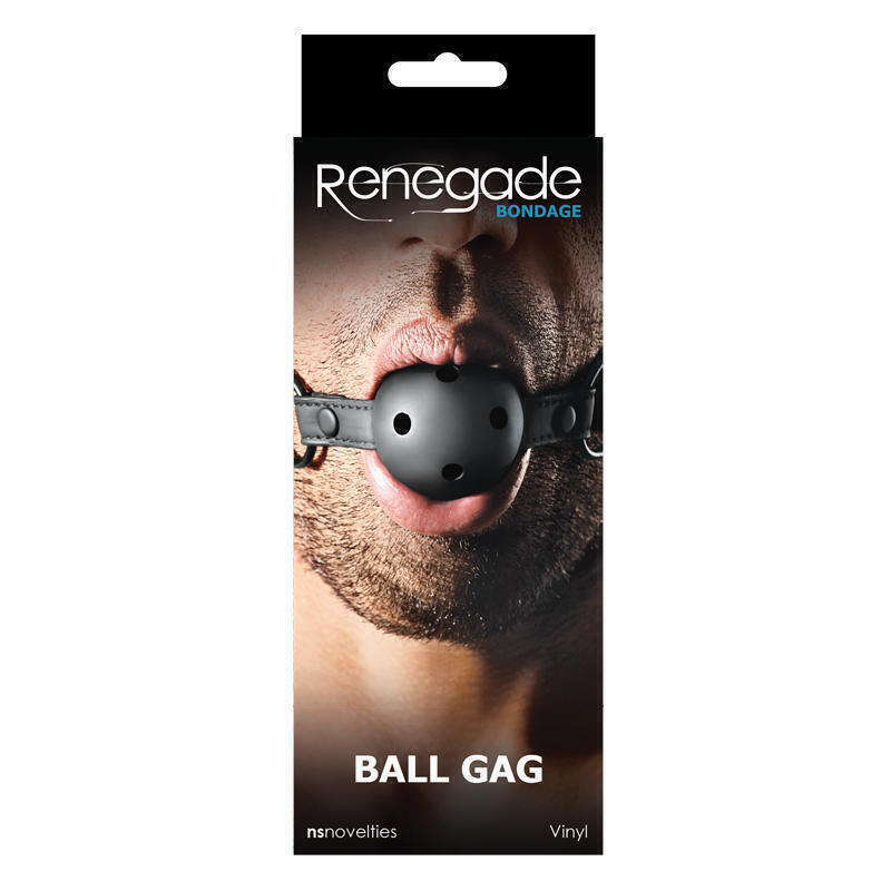 Кляп Renegade Bondage - Ball Gag - Black с отверстиями