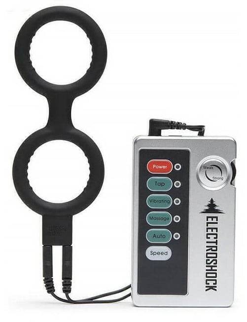 Кольцо с Электростимуляцией E-Stimulation Cock Ring with Ballstrap Shots Media черный