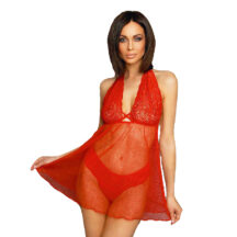 Комплект Amor El Elche эротическое платье и трусики L/XL, красный