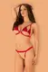 Комплект Obsessive Rubinesa бюстгальтер и трусики L/XL, красный