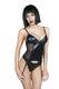Комплект Le Frivole My Shadow Wet Look корсет и трусики S/M, черный