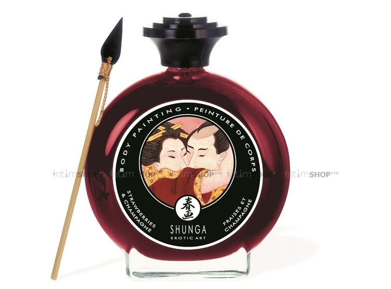 Крем-краска декоративная для тела Shunga Клубника с шампанским 100 мл