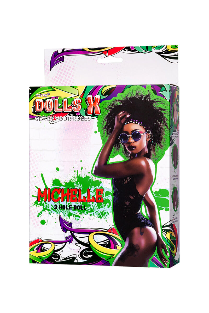 Кукла надувная рот-анус-вагина ToyFa Dolls-X Michelle Брюнетка Негритянка, 160 см