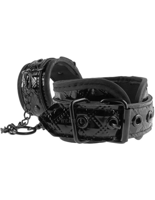 Лаковые наручники с цепочкой Pipedream Couture Cuffs, черный от IntimShop