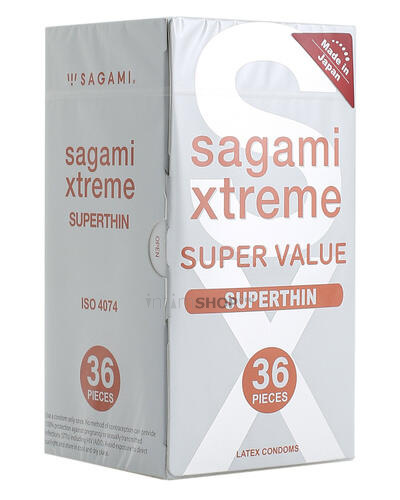 Латексные презервативы Sagami Xtreme ультратонкие, 36 шт