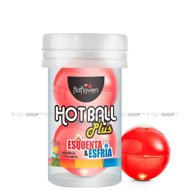 

Разогревающе-охлаждающий лубрикант HotFlowers Hot Ball Plus на масляной основе, 3 г х 2 шт