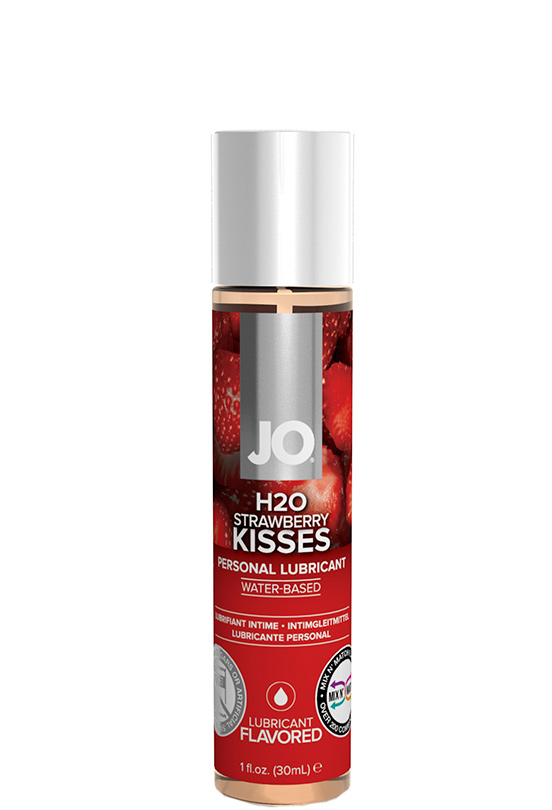 Лубрикант System JO H2O Flavored Клубничные поцелуи, на водной основе, 30 мл