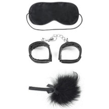 Набор БДСМ LoveToy Deluxe Bondage Kit с пуховкой 3 предмета, черный