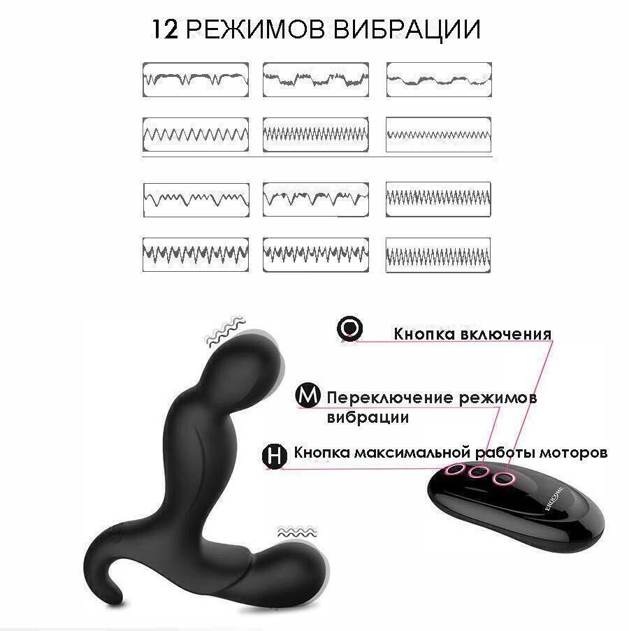 Вибромассажер простаты Erocome Orion с пультом ДУ, черный