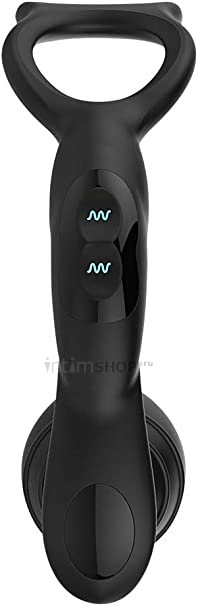 Вибропробка со стимуляцией промежности Nexus Simul8 Plug Edition и кольцами для пениса и мошонки, черная - фото 2