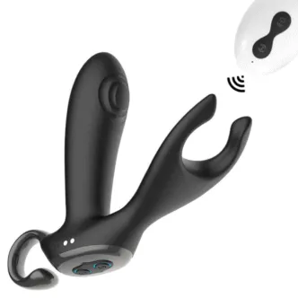 Вибромассажер простаты с двусторонней осцилляцией Secwell Bump Orgasm с пультом ДУ, черный