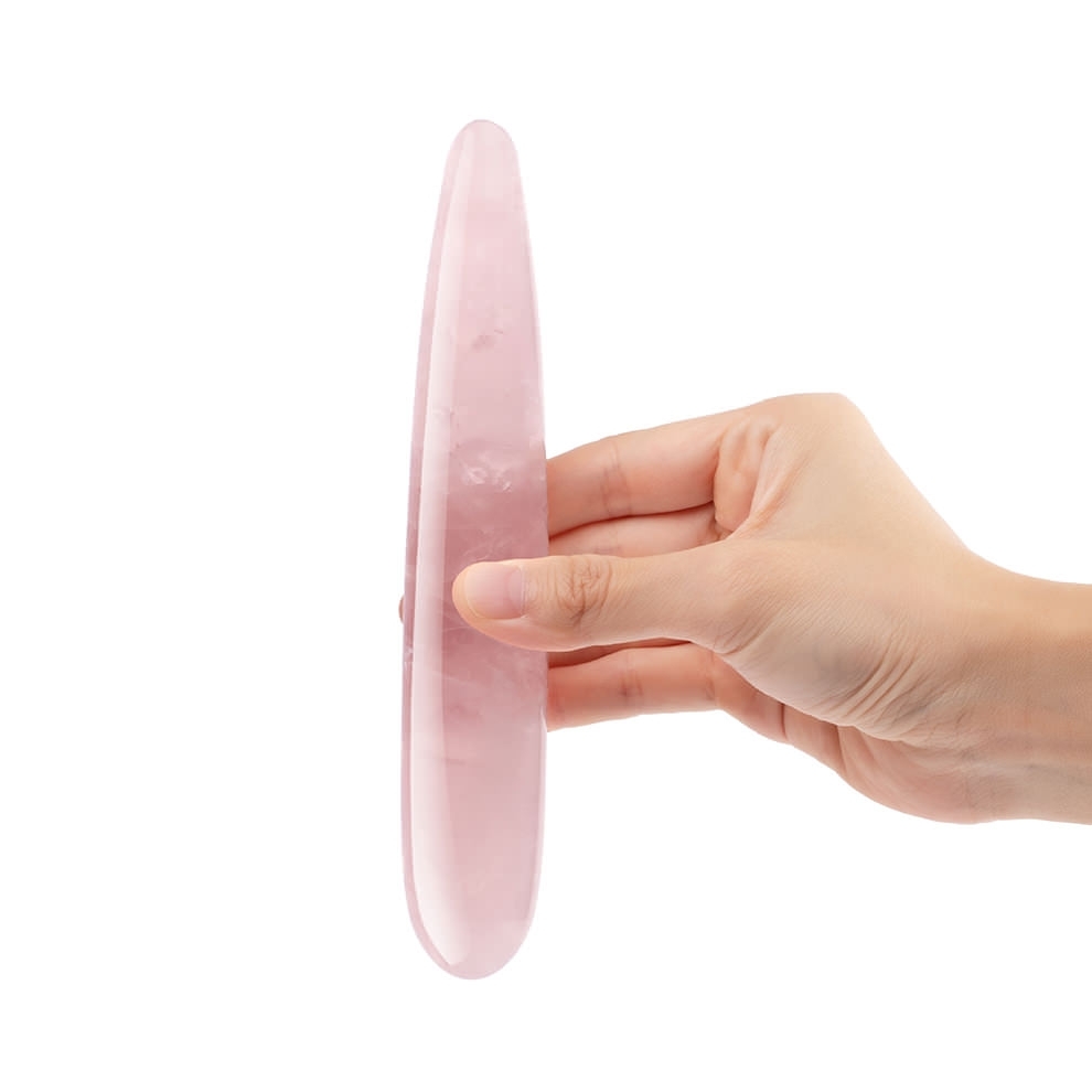 Двусторонний стимулятор из розового кварца Le Wand Crystal Slim Wand 17.8 см, розовый