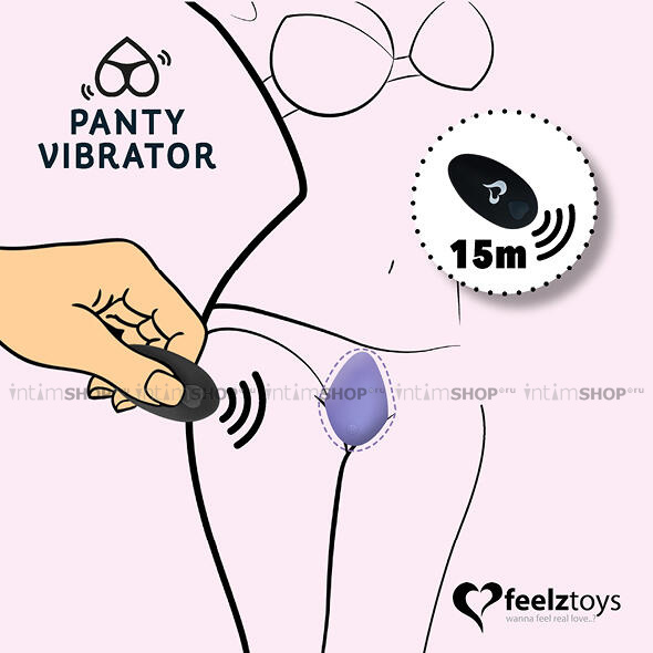 Массажер в трусики FeelzToys Panty Vibe Remote Controlled с пультом ДУ, розовый - фото 2