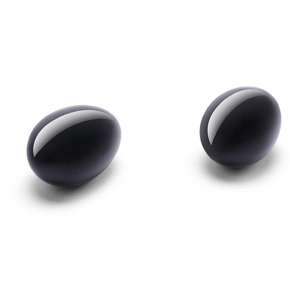 Вагинальные шарики из обсидиана на съемной сцепке Le Wand Crystal Yoni Eggs, черные