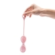Вагинальные шарики из розового кварца на съемной сцепке Le Wand Crystal Yoni Eggs, розовые