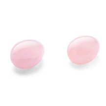 Вагинальные шарики из розового кварца на съемной сцепке Le Wand Crystal Yoni Eggs, розовые