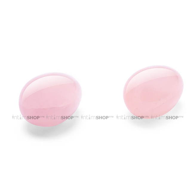 Вагинальные шарики из розового кварца на съемной сцепке Le Wand Crystal Yoni Eggs, розовые - фото 1