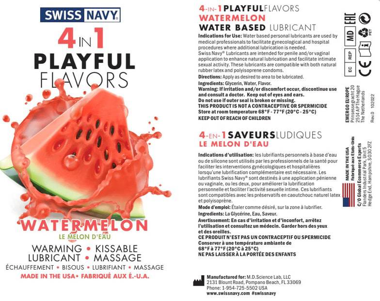 Гель 4 в 1 Swiss Navy Playful Flavors Арбуз, 29.5 - фото 2