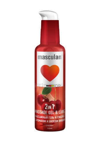 Массажный гель-смазка Masculan вишня 2 в 1 130 мл