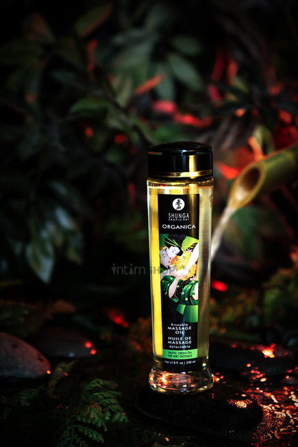 Массажное масло Shunga Organica Kissable Экзотический зеленый чай, 240 мл