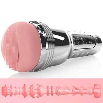 Мастурбатор-вагина с вибрацией Fleshlight Pink Quiver с нагревом, серебристый