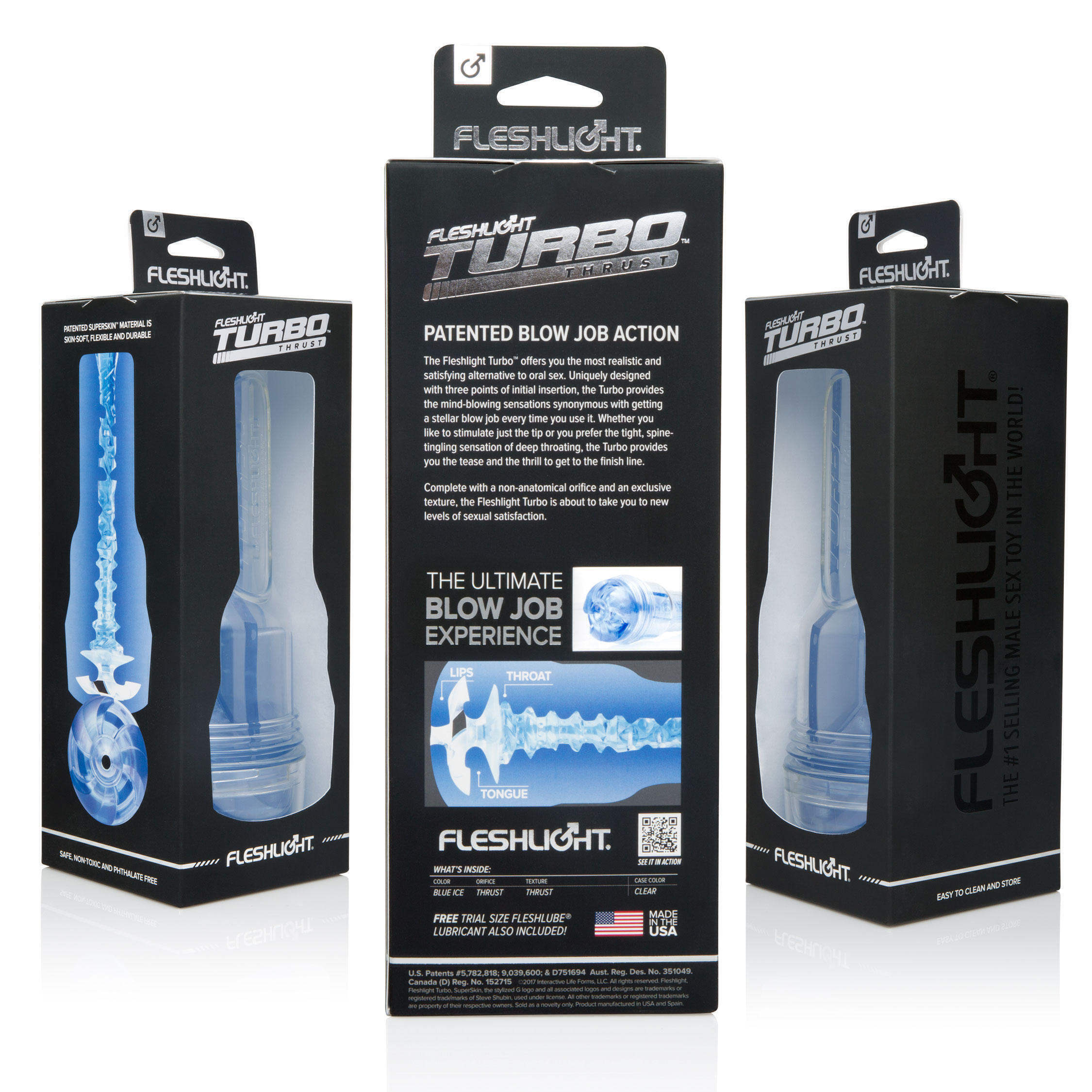 Мастурбатор Fleshlight Turbo Thrust Blue Ice, бесцветный