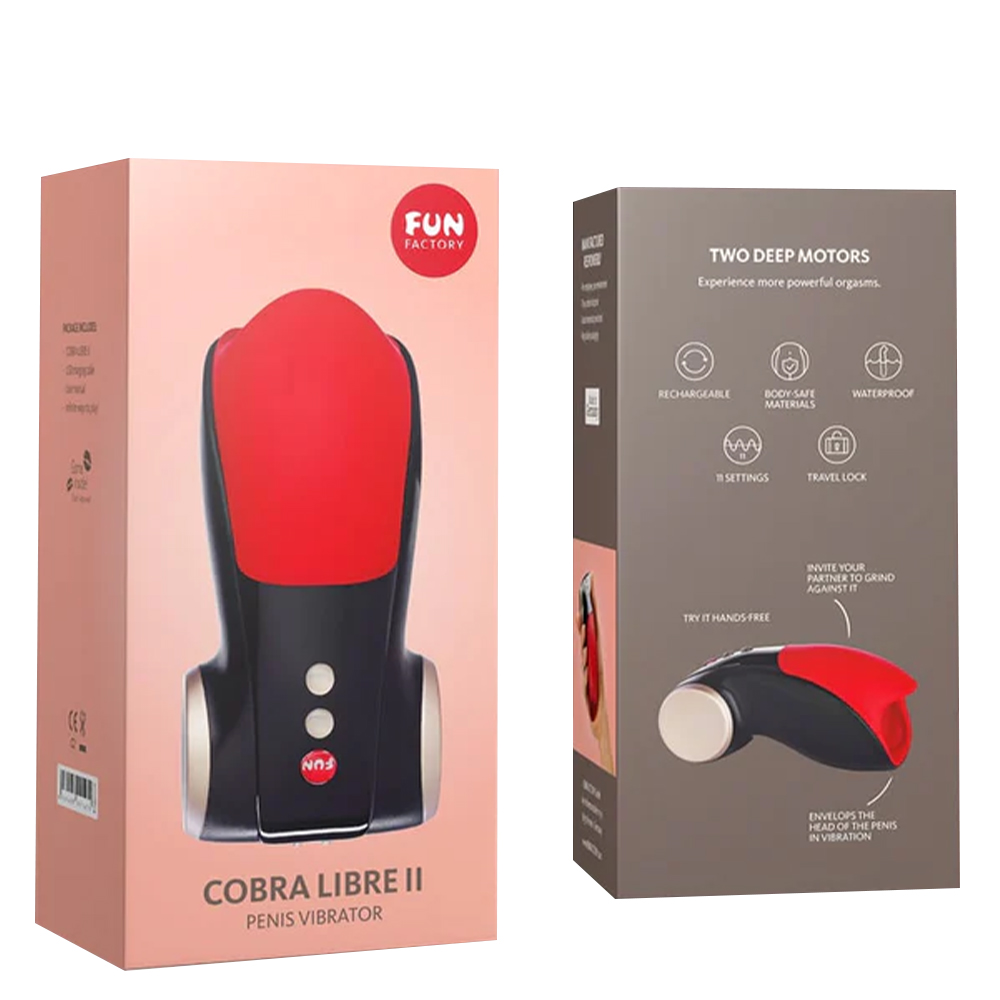 Мастурбатор Fun Factory Cobra Libre II, черно-красный