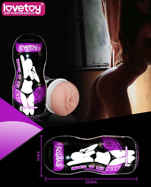 Мастурбатор LoveToy Sex in a Can с супер рельефом, телесный от IntimShop