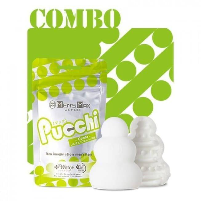 Мастурбатор с самолубрикацией MensMax Pucchi Combo, белый, 6,5 см