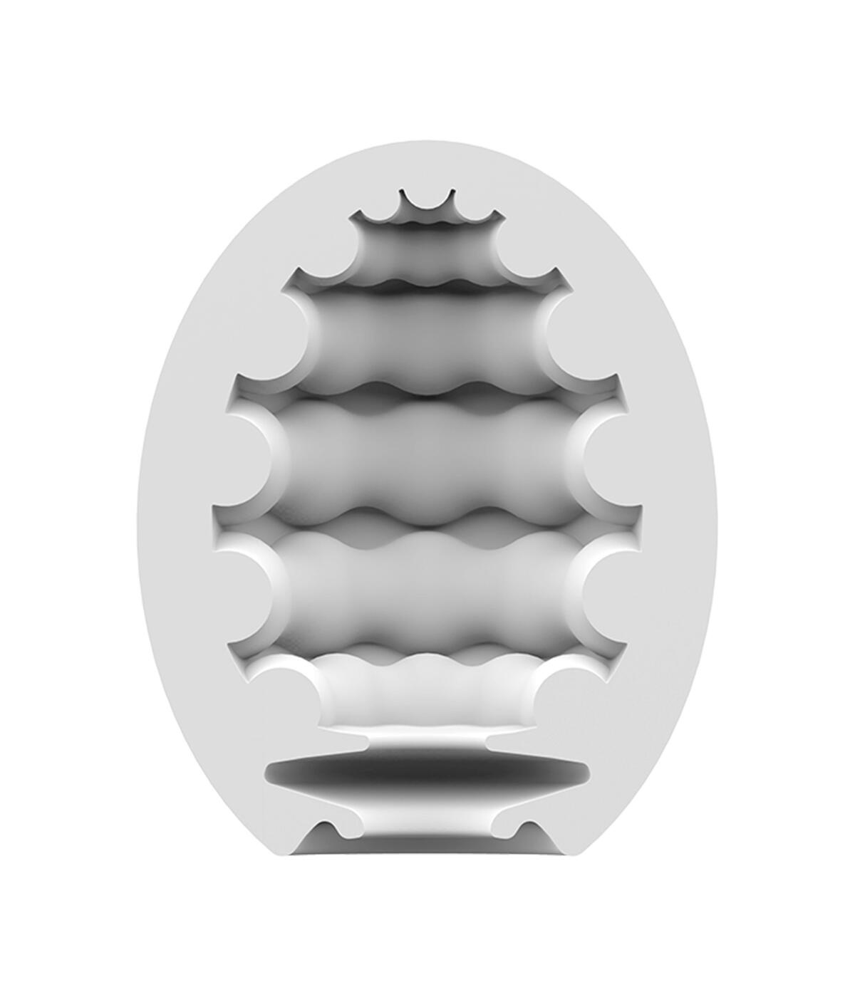 Мастурбатор с самолубрикацией Satisfyer Egg Single Riffle, белый