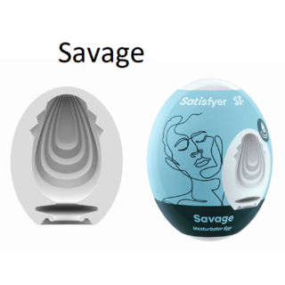 Мастурбатор с самолубрикацией Satisfyer Egg Single Savage, белый