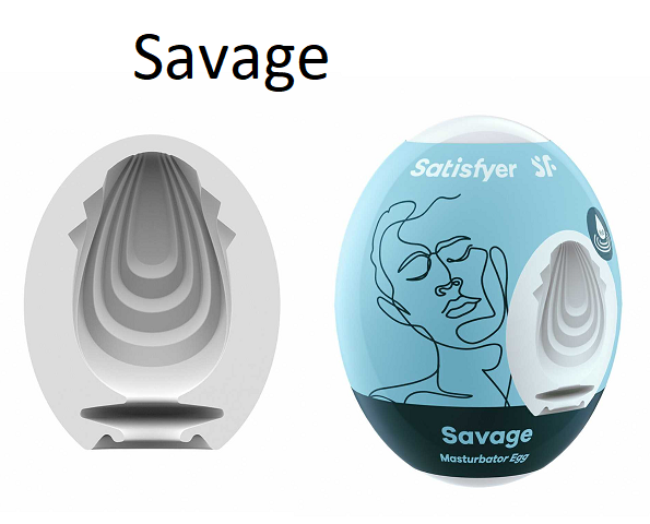 Мастурбатор с самолубрикацией Satisfyer Egg Single Savage, белый 