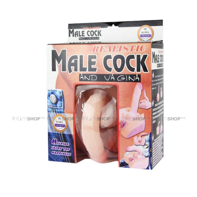 Мастурбатор фаллос-вагина с вибрацией Baile Male, телесный от IntimShop