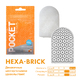 Мастурбатор Tenga Pocket Hexa-Brick, оранжевый