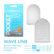 Мастурбатор Tenga Pocket Wave Line, голубой