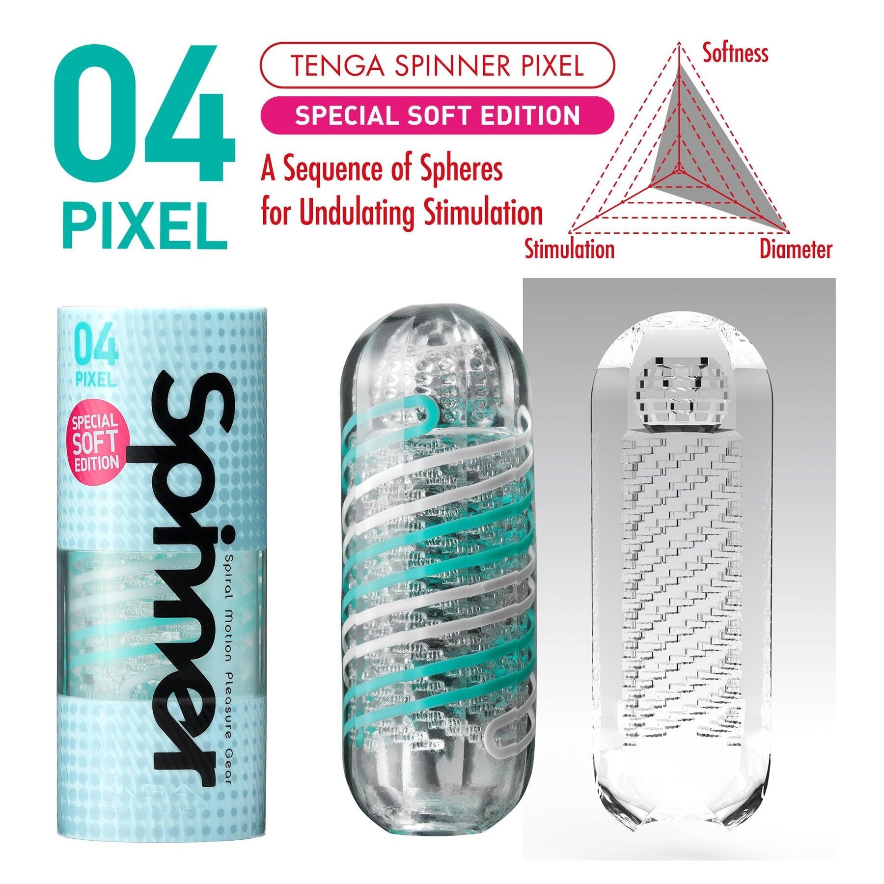 Мастурбатор Tenga Spinner 04 Pixel Special Soft, бирюзовый