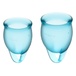 Менструальные чаши Satisfyer Feel Confident, 2 шт в наборе, голубой