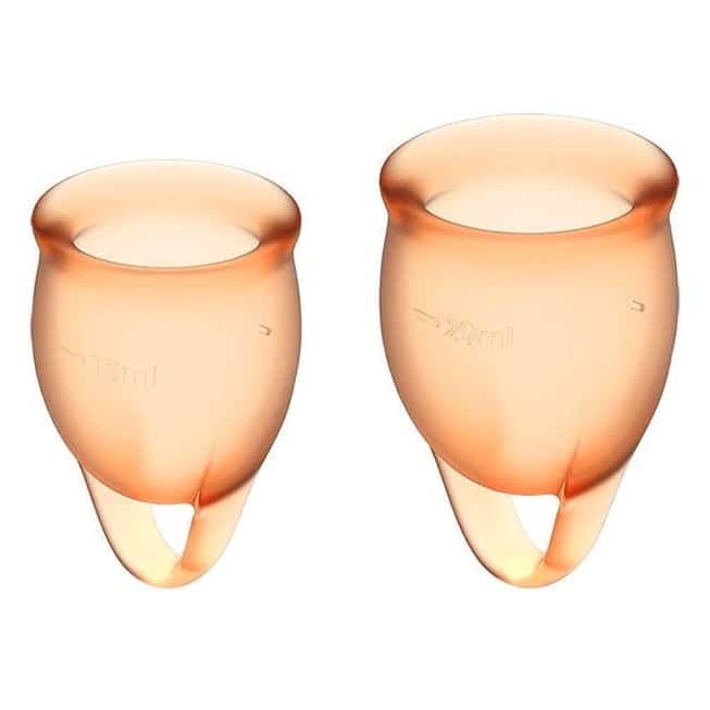 Менструальные чаши Satisfyer Feel Confident, 2 шт в наборе, оранжевый