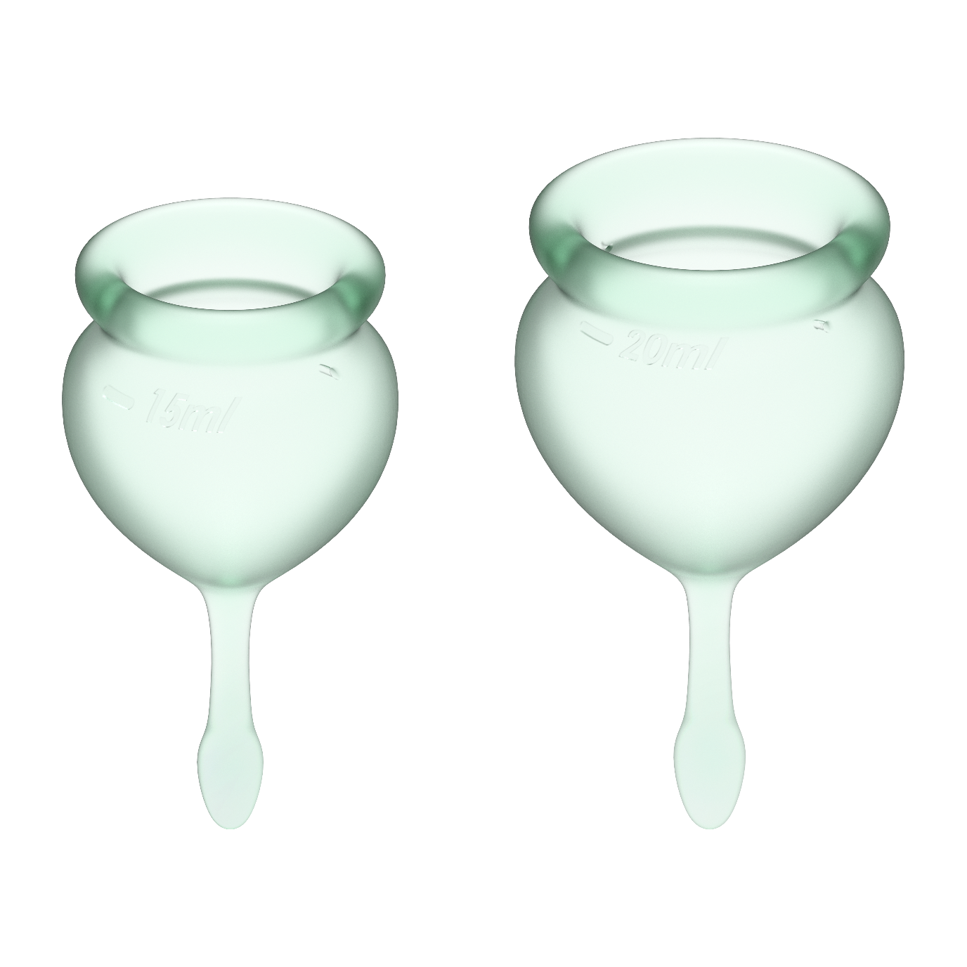 Менструальные чаши Satisfyer Feel Good, 2 шт в наборе, светло-зелёный