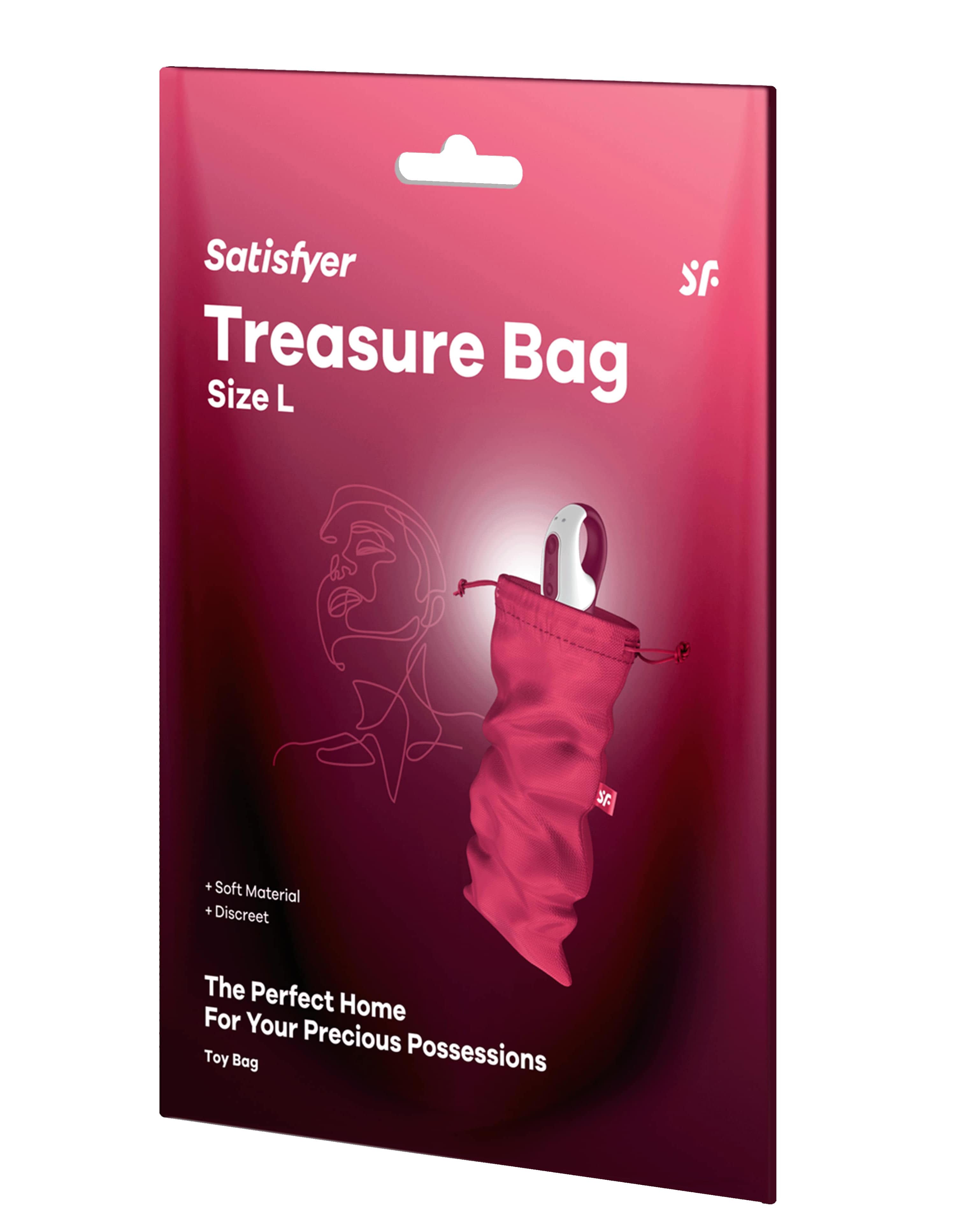 Мешочек Satisfyer Treasure Bag для хранения секс-игрушек L, розовый