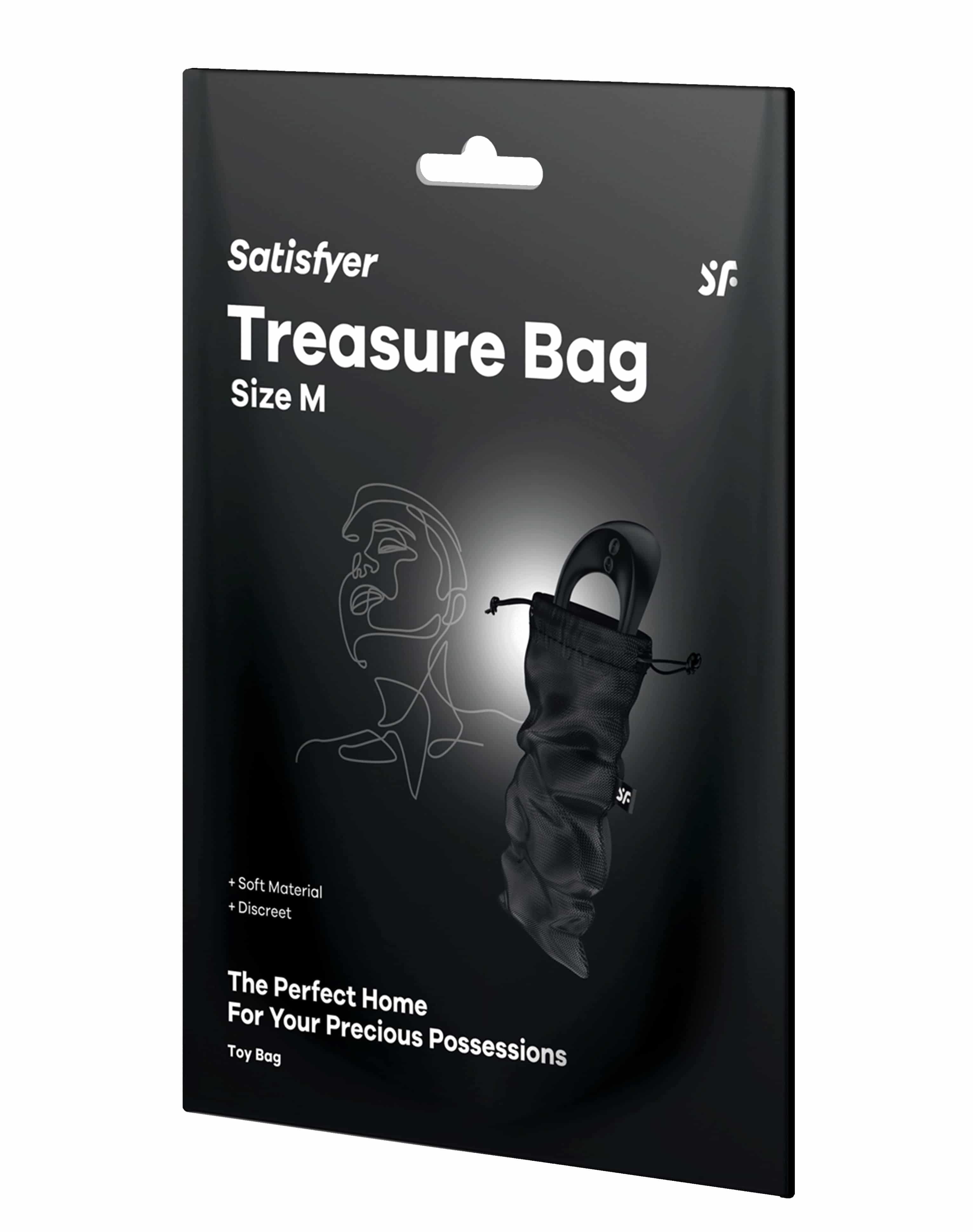 Мешочек Satisfyer Treasure Bag для хранения секс-игрушек M, черный