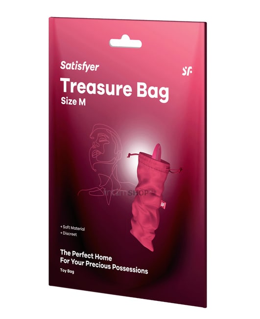 Мешочек Satisfyer Treasure Bag для хранения секс-игрушек M, розовый - фото 4