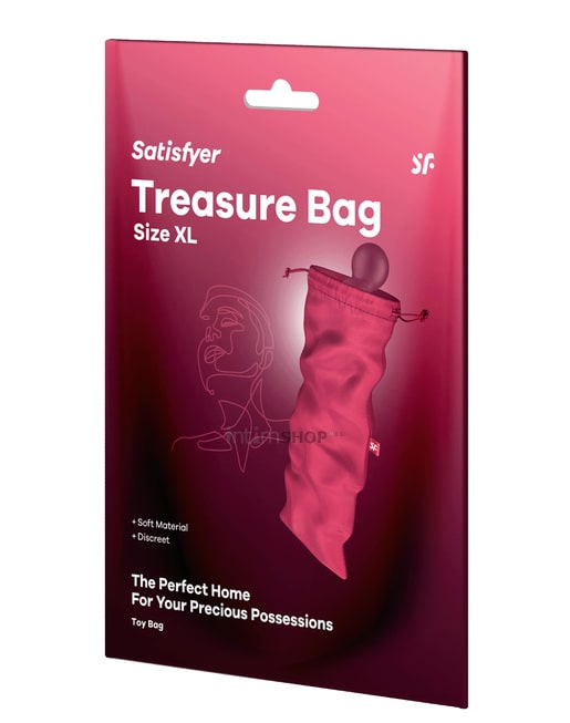 Мешочек Satisfyer Treasure Bag для хранения секс-игрушек XL, розовый - фото 4
