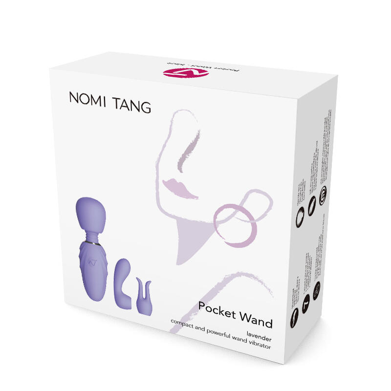 Мини-вибромассажер Nomi Tang Pocket Wand с насадками, лавандовый
