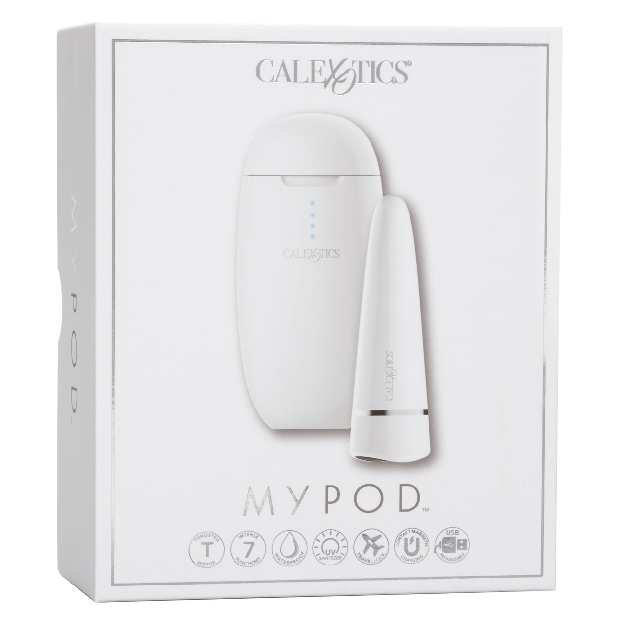 Мини-вибратор с кейсом для дезинфекции CalExotics My Pod, белый