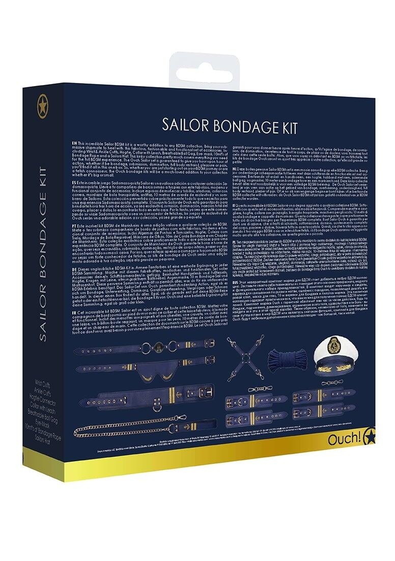 Набор БДСМ Shots Media Ouch! Sailor Bondage Kit 8 предметов, синий