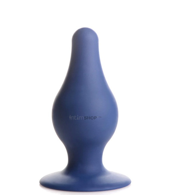 Мягкая анальная пробка XR Brands Squeeze-It Tapered Large, синяя