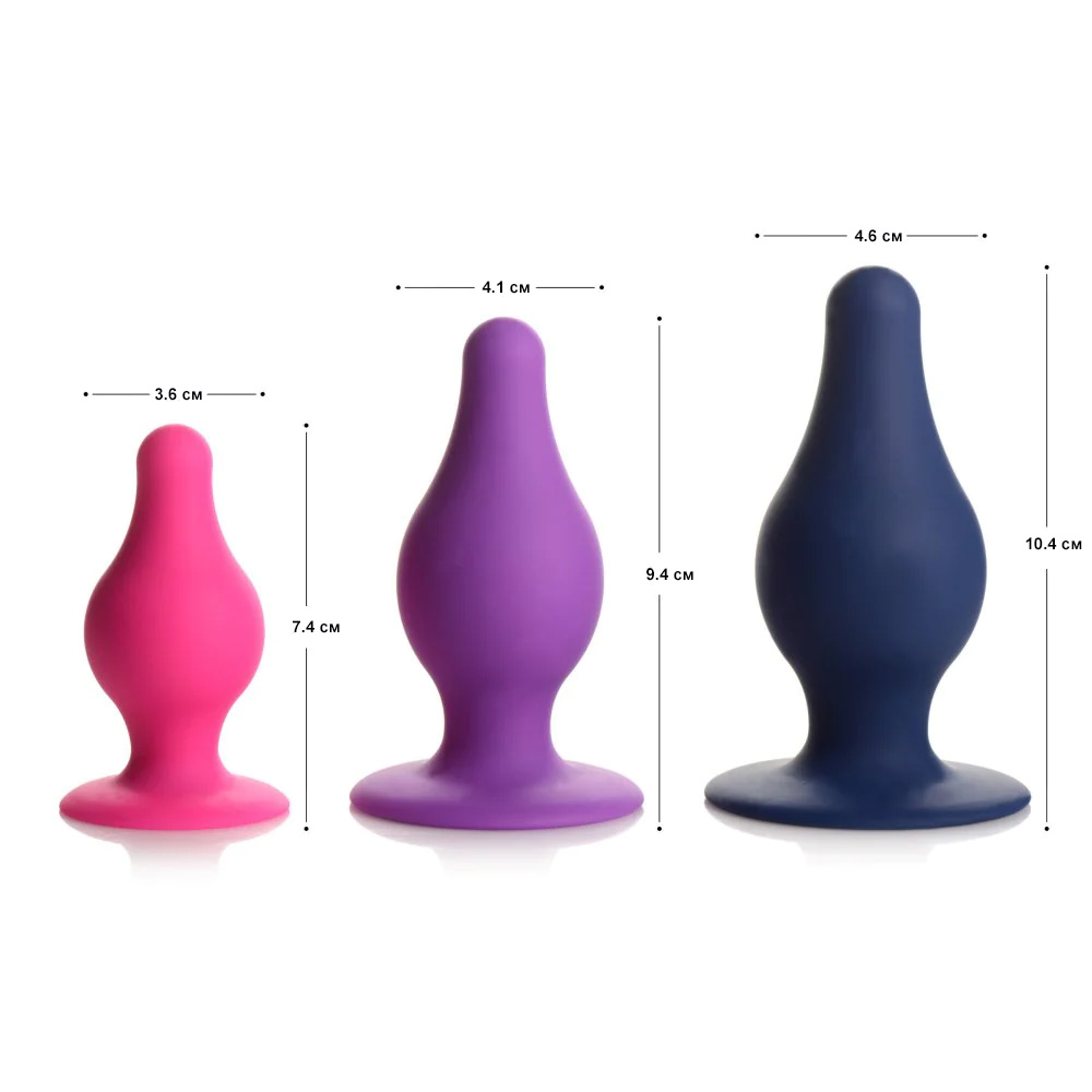 Мягкая анальная пробка XR Brands Squeeze-It Tapered Small, розовая